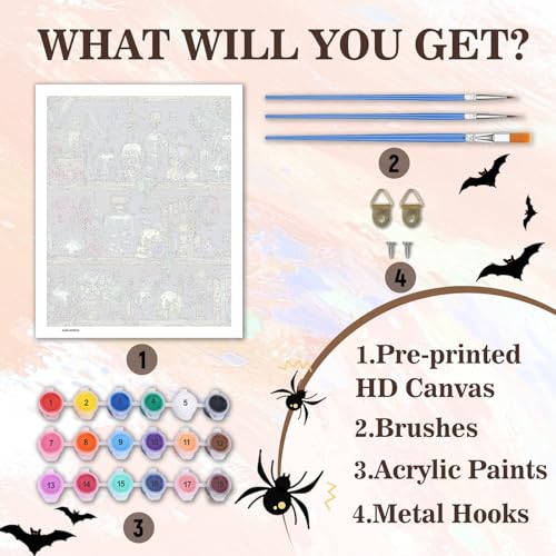 PHANTASYART Gothic Bookshelf Paint by Numbers Kit for Adults 16x20inch - color: Gothic Bookshelf, size: 16x20inch