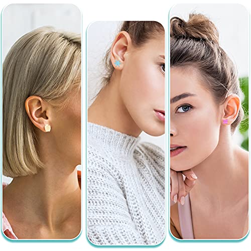 Geiserailie 22 Pieces Stud Earrings Resin Moulds Tiny Jewelry Silicone Jewelry Epoxy Casting Moulds with Stainless Steel Ear Studs and Earring Backs for Resin DIY Jewelry Making Supplies