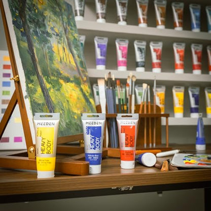 MEEDEN Acrylic Paint Raw Sienna: 100ml/3.38oz x 2 with Titanium White - color: Raw Sienna, size: 2 Tubes