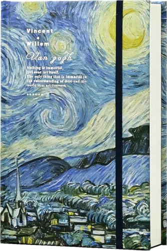 Art Journal, Sketch book, Blank Notebook, 130gsm, Thick Paper Sketchbook, A5, Hardcover Drawing Notebook, Blank Page Journal, Lay Flat, Unlined, Van Gogh Starry Night, Sketch Books for Adults - color: A5-Starry Night