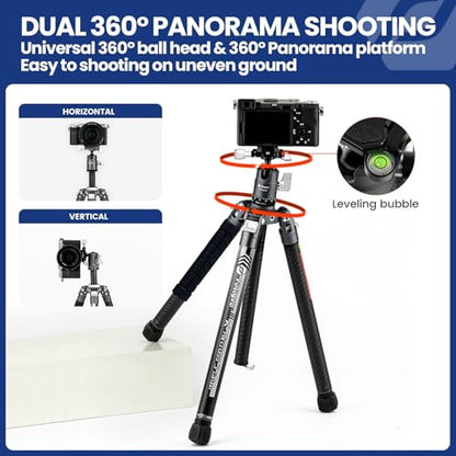 Fotopro 62 Inch Carbon Fiber Tripod for Camera Ultralight Travel Camera Tripod Max Loads Up 22lbs X-Aircross 3 Grey - color: Grey