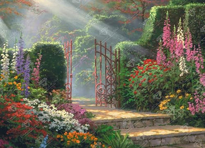DIAMOND ART CLUB Garden of Grace Diamond Art Kits for Adults | Premium Diamond Painting Kit, Fun DIY Crafts for Adults, Round Diamond Art Canvas by Thomas Kinkade, 18" x 13" - color: Garden of Grace