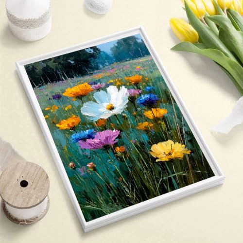 Diamond Art Kits for Adults, Flowers Diamond Art Painting Kits for Adults | Stress Relief Daisy Flowers Full Round Drills 5D Heartfelt DIY Gift Gem Crafts Kits Wall Decor HD Canvas 11.8x15.7 in 30x40cm - color: Daisy
