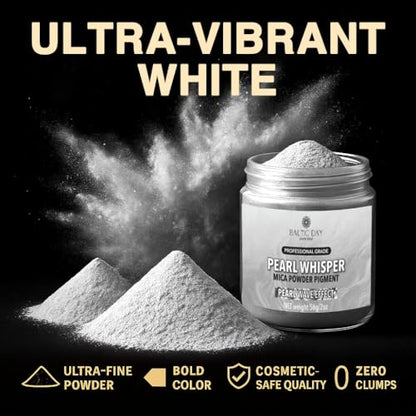 BALTIC DAY Pearl Whisper White Mica Powder 2 oz (56g) – Pearlescent White Pigment for Epoxy Resin, Soap Making, Candle Dye, Slime, Nail Art, Bath Bombs, Acrylic Pouring & Crafts - color: Pearl Whisper
