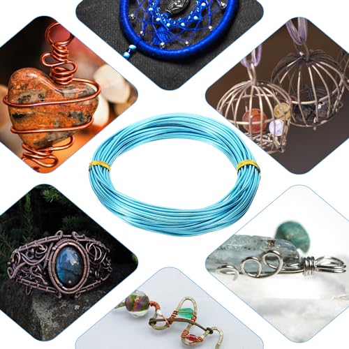 PATIKIL 32.8ft Aluminum Wire, 4pcs Jewelry Wire Bonsai Wire Metal Craft Wire 1.5mm 14 Gauge Wire for Crafts Bonsai Jewelry Making Beading Plants, Pink Red Blue Tone - color: Pink Red Blue Tone, size: 1.5mm x 32.8ft