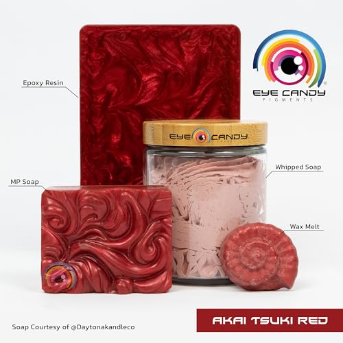 Eye Candy Pigments Premium True Red Mica Powder - Akai Tsuki Red (50gr) - for Epoxy, Resin, Soap, Paint, Woodworking, Acrylic Pouring, Bath Bombs, Fishing Lures - DIY Arts and Crafts Additive - color: Akai Tsuki Red
