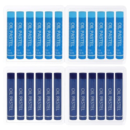 PATIKIL Sky Blue, Dark Blue Oil Pastels, 24Pcs Soft Oil Crayons Creamy Pastels Stick Art Supplies for Art Painting Drawing Blending Graffiti for Artists Beginners