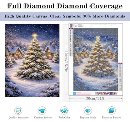 HHMATITS Christmas Tree Diamond Art Kits for Adults 12x16 Inch - color: Christmas