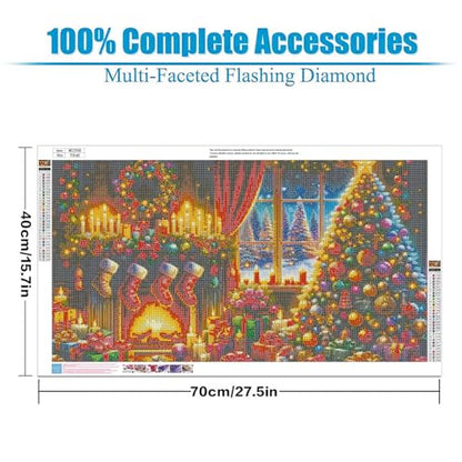 Extra Large Diamond Painting Kits for Adults, 5D Diamond Art Kits 28x16 In - color: Large Diamond Painting Christmas