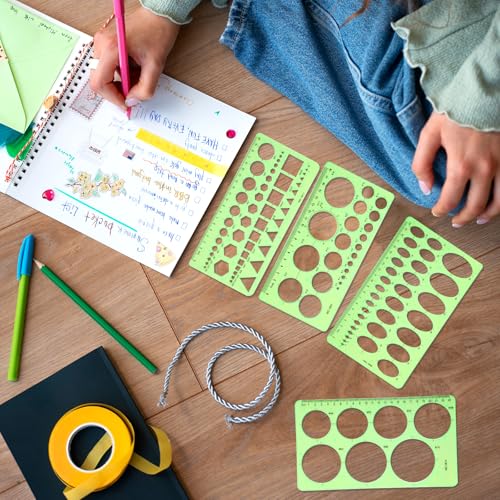 Dimeho Geometric Drawings Templates,4 Pcs Circle Shape Stencils for Drawing