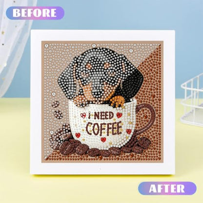 Dog Diamond Art Painting Kits for Kids with Frame Ages 4-8-12 (7x7 inch) - color: CC1149
