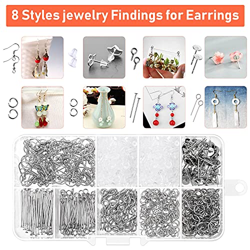 Resin Molds for Jewelry, Paxcoo 678pcs Earring Making Kit with 28pcs Epoxy Molds and 650pcs Earring Hooks, Jump Rings for Pendants, Resin Crafts, DIY Earring