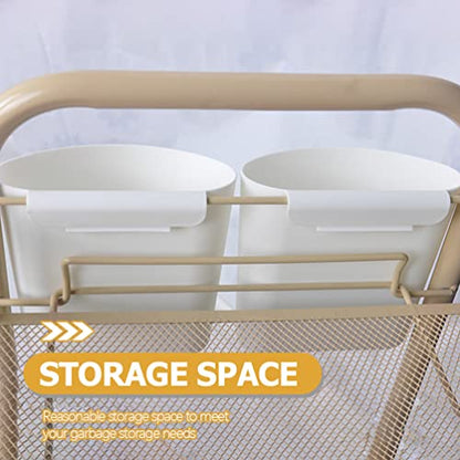 Cabilock Hanging Cup Holders, 4 Pack Plastic Rolling Cart Organizer, White | Hanging Storage Basket, For Pencil Makeup Art Craft Beauty Salon, Space Saving