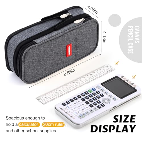 EASTHILL Big Capacity Pencil Pen Case Office College School Large Storage High Capacity Bag Pouch Holder Box Organizer (Deep Gray) - color: Black