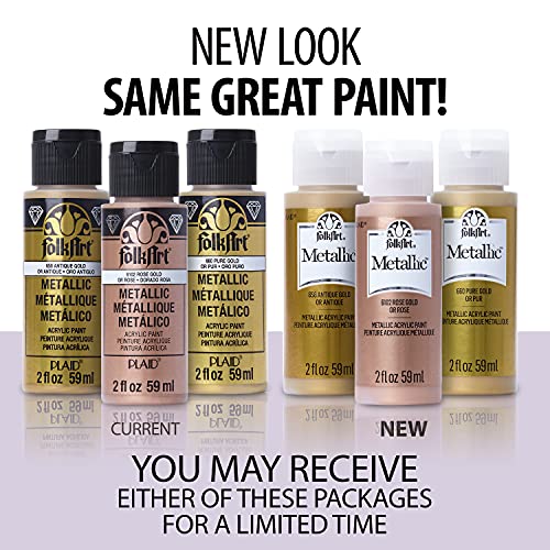 FolkArt multisurface metallic paint, 2 oz, Charcoal Black - color: Charcoal Black, size: 2 Fl Oz (Pack of 1)