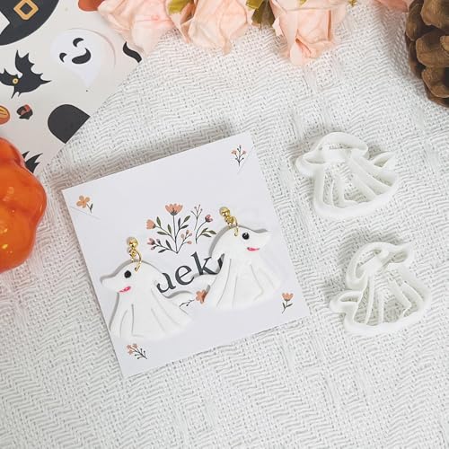 Xaekicr Halloween Ghost Dog Polymer Clay Cutters – Cute Clay Earring Cutters for DIY Jewelry Making, Polymer Clay Molds and Craft Tools, Set of 2 - color: H color