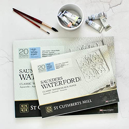 St Cuthberts Mill Saunders Waterford White Paper Not (CP) Block 310 x 230 mm - size: ['310 x 230 mm']
