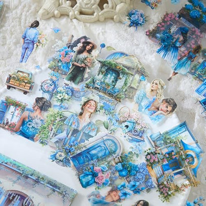 Uideyvi Flower Theme Sticker Scrapbooking Supplies for Junk Journal, 20 Sheets PET Stickers(TZ-001-005) - color: Flower theme