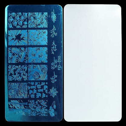 AddFavor Nail Stamper Kit - 7pcs Flower Leaves Stamping Plate with Silicone Stamper and Scraper, Animal Image Nail Stencils, Design Supplies - color: Style A