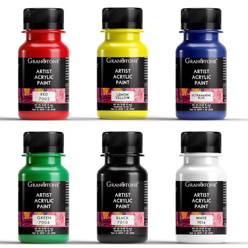 GRANOTONE Acrylic Paint Set of 6 Colors 1.7 oz Each Non Toxic - style: Acrylic Paint 6 x 1.7 oz