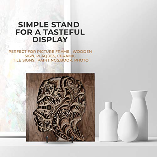 TR-LIFE Plate Stands for Display - 6 Inch Stand + Metal Frame holder stand Picture, Decorative Plate, Book, Photo Easel (2 Pack) - size: 6inch