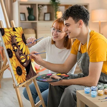 HeeBenor Framed Paint by Numbers Kit for Adults, Black Women, 8x12 Inch - color: Black Women 045