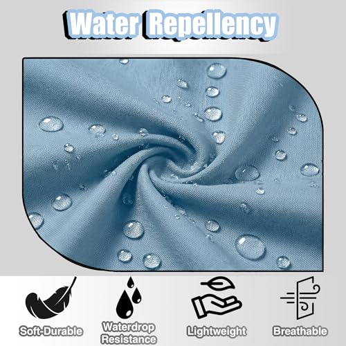 TOSHE Waist Apron 3 Pockets Waterdrop Resistant Cotton Server,Chef,Waitress - color: Light Blue
