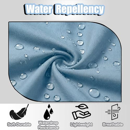 TOSHE Waist Apron 3 Pockets Waterdrop Resistant Cotton Server,Chef,Waitress - color: Light Blue