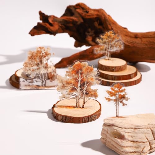 120 Pcs Forest Tree Stickers for Scrapbooking and Journaling - color: Birch Forest