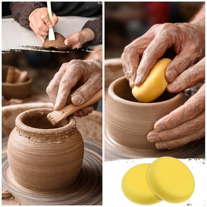 43 Pcs Pottery Tools Pottery Sculpting Tool, Potterys Kit, Clay Sculpting Tools at Home, Ceramics Tool Set with Carrying Case Bag and Apron, for Potterys Wheel, DIY Art and Craft (Natural Wood Color) - color: Natural Wood Color