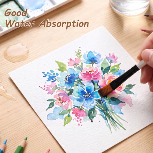 80 Sheets Square Watercolor Paper 4 x 4 Inch, White Water Color Paper - size: 4×4 inch