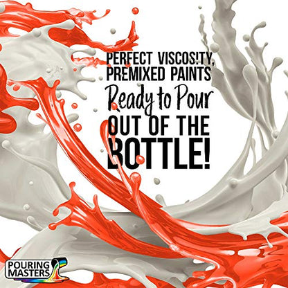 Pouring Masters Neon Bikini Orange Ready to Pour Acrylic Pouring Paint - Premium 8-Ounce Pre-Mixed Fluid Acrylic Paint - Fluid Art Supplies for Canvas, Wood, Paper, Tile & Rocks - color: Neon Bikini Orange