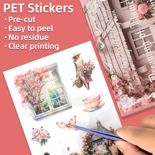 Uideyvi Dream Theme Sticker Scrapbooking Supplies for Junk Journal, 20 Sheets PET Stickers(TZ-001-007) - color: Dream theme