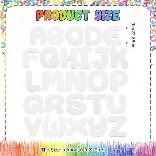 Colarr 26 Pcs 9 in Paintable Alphabet Letters A-Z for Back to School - style: Letter
