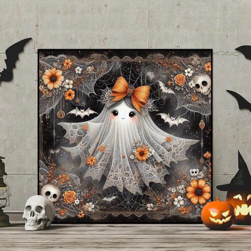HHMATITS Halloween Diamond Art Kits for Adults 14X14IN - color: Halloween-2