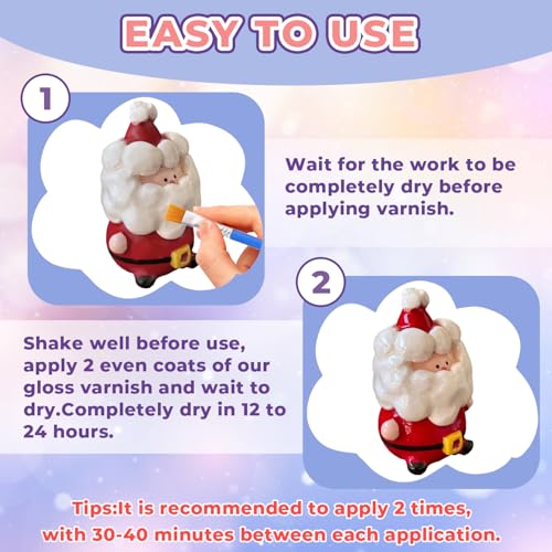 Air Dry Clay Glaze & Polymer Clay Varnish - 7oz/200ml Gloss Clay Sealant, Waterproof & Scratch Resistant Clay Glaze for Air Dry Clay Prevents Cracking, Wear & Enhances Gloss for Pottery & Sculptures