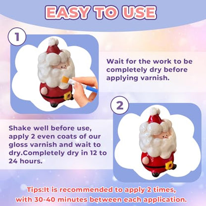 Air Dry Clay Glaze & Polymer Clay Varnish - 7oz/200ml Gloss Clay Sealant, Waterproof & Scratch Resistant Clay Glaze for Air Dry Clay Prevents Cracking, Wear & Enhances Gloss for Pottery & Sculptures