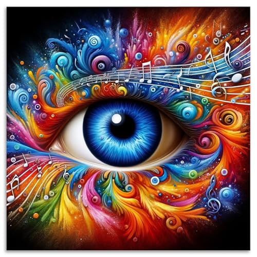 Kalonyth Eye Diamond Art Kits for Adults Beginners 14x14 in, DIY Craft Gift | Fantasy Colorful Eye Diamond Painting Kits for Adults, Stress Relief, Home Wall Decor, 5D Full Round Drill Gem Art - color: DP-US16