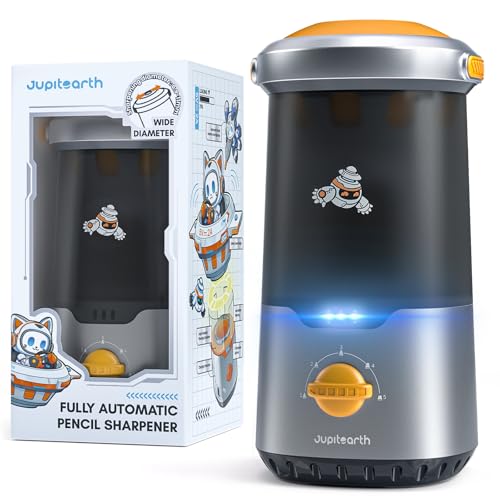 JUPITEARTH Electric Pencil Sharpener for Classroom, Auto in & Out, Black - color: Black