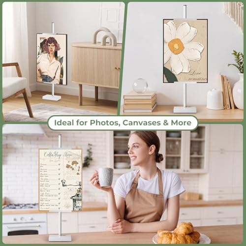 Rofio Adjustable Tabletop Easel, Picture Frame & Sign Display Stand, White - color: White