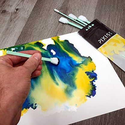 Alcohol Inks Blues Bundle, Sapphire Blue and Baja Blue and 10x Pixiss Ink Blending Tools - color: Blues