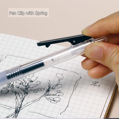 0.38 Ultra Fine Point Retractable Gel Pens,Refillable Black Ink | Micro Precision Tip,6 Count, Extra Fine Line, Smudge Free Quick Drying Smooth Refills for Journaling Planner Note Taking - style: 6 Counts