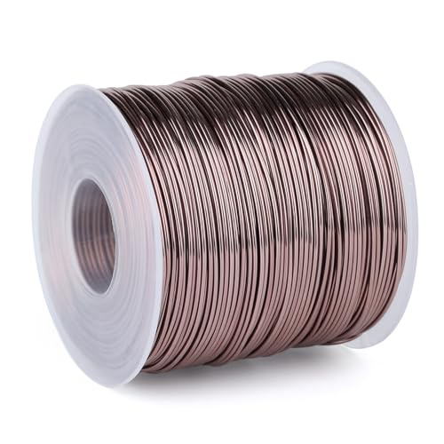 328FT 18 Gauge Bendable Brown Aluminum Craft Wire for Jewelry Making Craft | 1mm Thick Soft Metal Aluminum Armature Wire Roll Bulk for Sculpting Beading DIY Craft - color: Brown, size: 18 Gauge