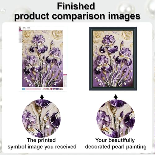 2 Pack Flower Diamond Art Pearl Painting Kits for Adults (12×16 inch) - color: WYZ181+WYZ182