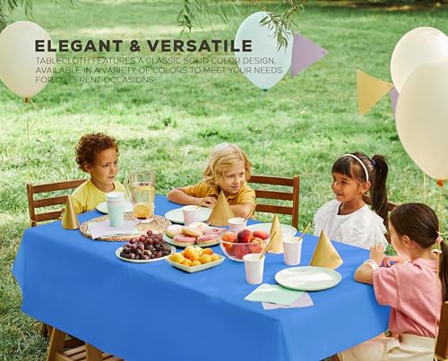 Utopia Kitchen Plastic Table Cloth Disposable [Blue, 12 Pack] | 54x108 Inch Rectangle Tablecloth Waterproof Stain Resistant Party Table Cover - color: Blue, size: 54X108 Inch - 12PC