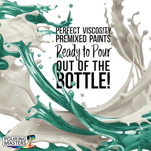Pouring Masters Peppermint Metallic Pearl Ready to Pour Acrylic Pouring Paint - Premium 8-Ounce Pre-Mixed Fluid Acrylic Paint - Fluid Art Supplies for Canvas, Wood, Paper, Tile & Rocks - color: Peppermint Metallic Pearl, size: 8 Fl Oz (Pack of 1)