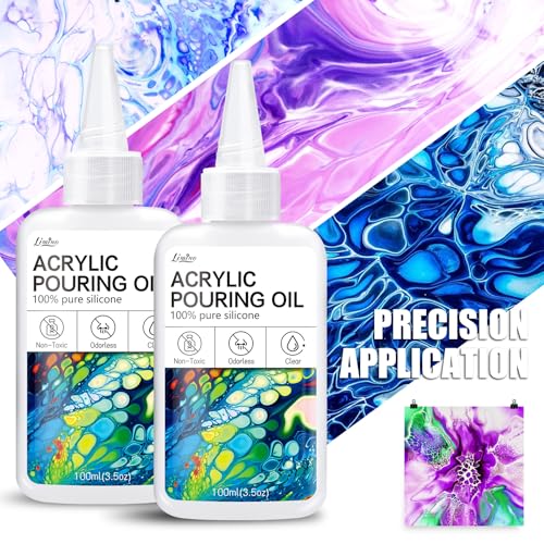Limino Silicone Pouring Oil - 7oz, Pure, Non-Toxic, Odorless, Compatible with Acrylic or Watercolour, Cell Creation Activator