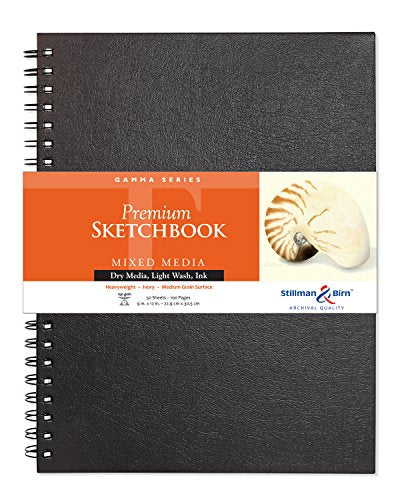 Stillman & Birn Gamma Series Wirebound Sketchbook, 9" x 12", 150 gsm (Heavyweight), Ivory Paper, Medium Grain Surface - size: 9" x 12" 150 gsm (Heavyweight)