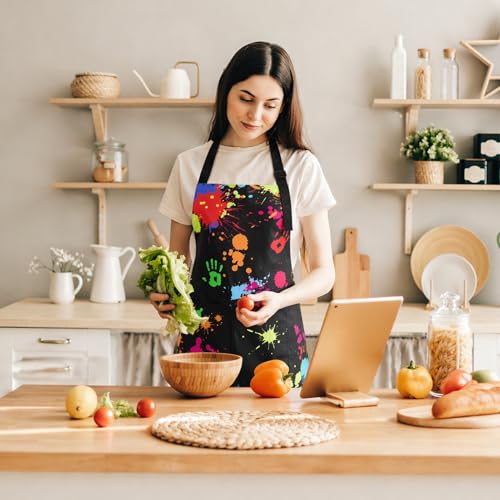 Painting Artist Apron with Pockets, Waterproof Painting Aprons for Adults, Adjustable Art Apron Bib Apron - color: Style 3