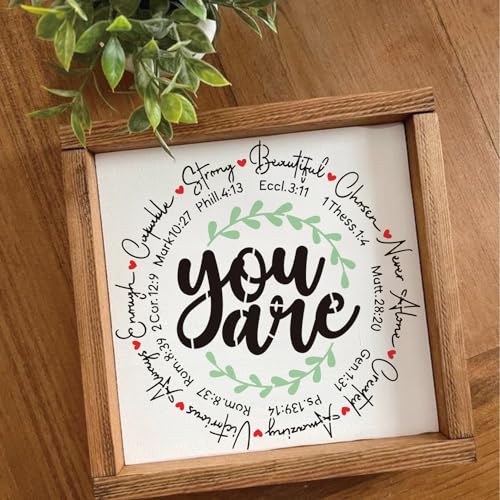 21pcs Christian Stencils for Crafts Reusable Motivational Bible Verse Template Drawing Religious Stencils for Painting on Wood Sign Fabric Canvas DIY Crafts Office Home Decoration(bible21)